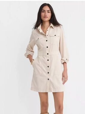 LOFT Corduroy Mini Pocket Shirtdress